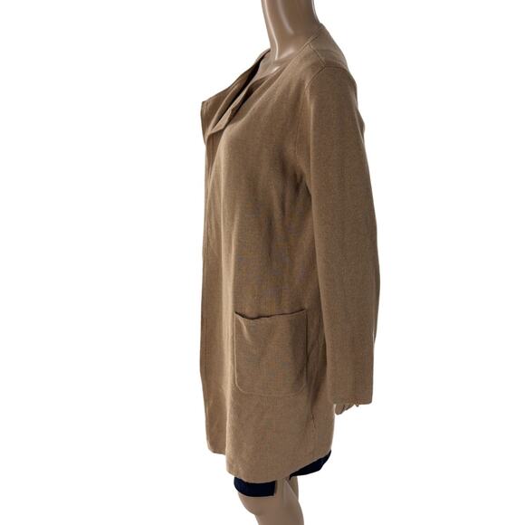 J. Crew Khaki Tan Juliette Collarless Open Front Cardigan Sweater Blazer - Picture 8 of 12